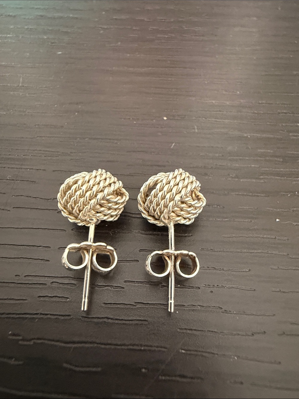 Retired Tiffany & Co. Love Knot Sterling Silver Earrings - Picture 3 of 5